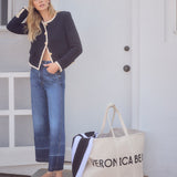 Veronica Beard - Taylor Released Hem Cropped Wide-Leg Jean