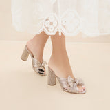 Loeffler Randall - Penny Champagne Pleated Bow Heel
