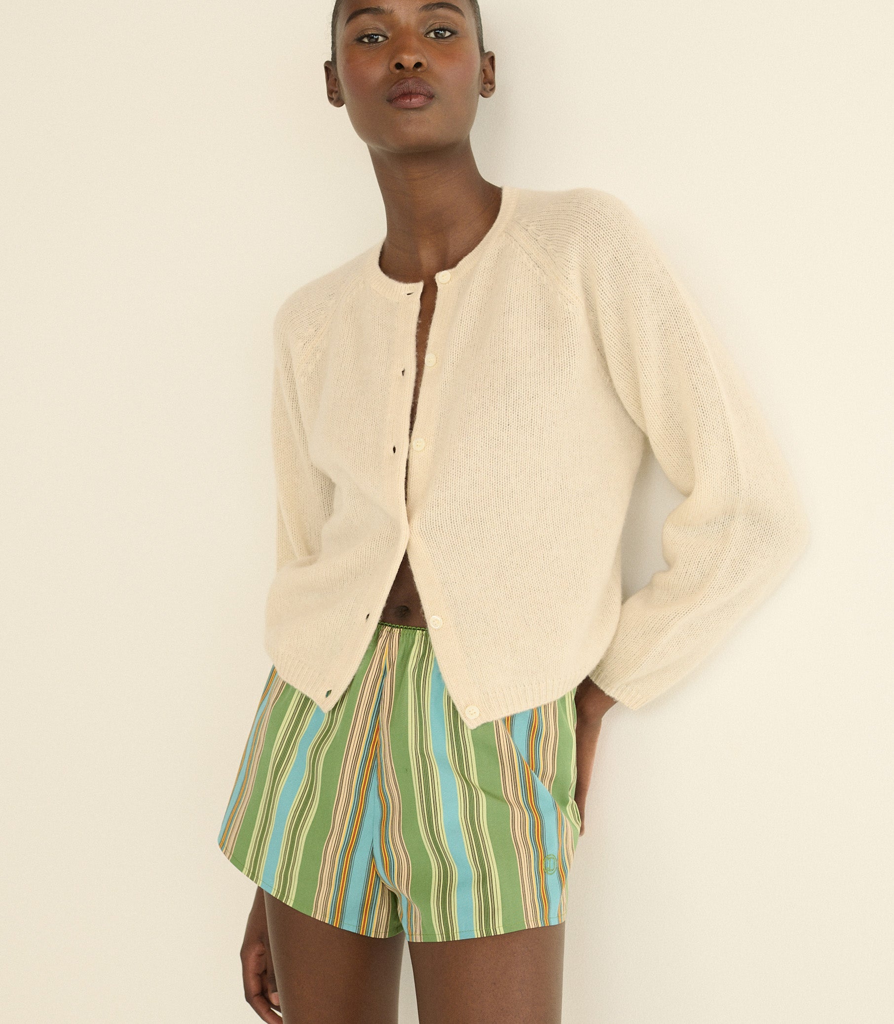 DOEN - PEROLINE CASHMERE CARDIGAN - - DOGWOOD