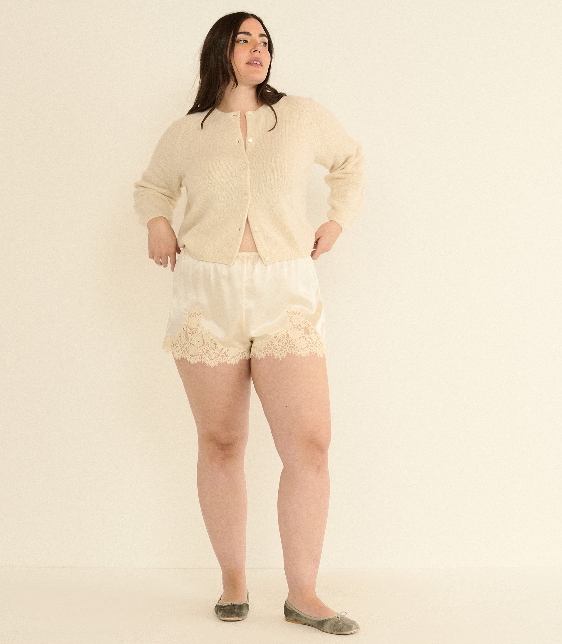 DOEN - PEROLINE CASHMERE CARDIGAN - - DOGWOOD