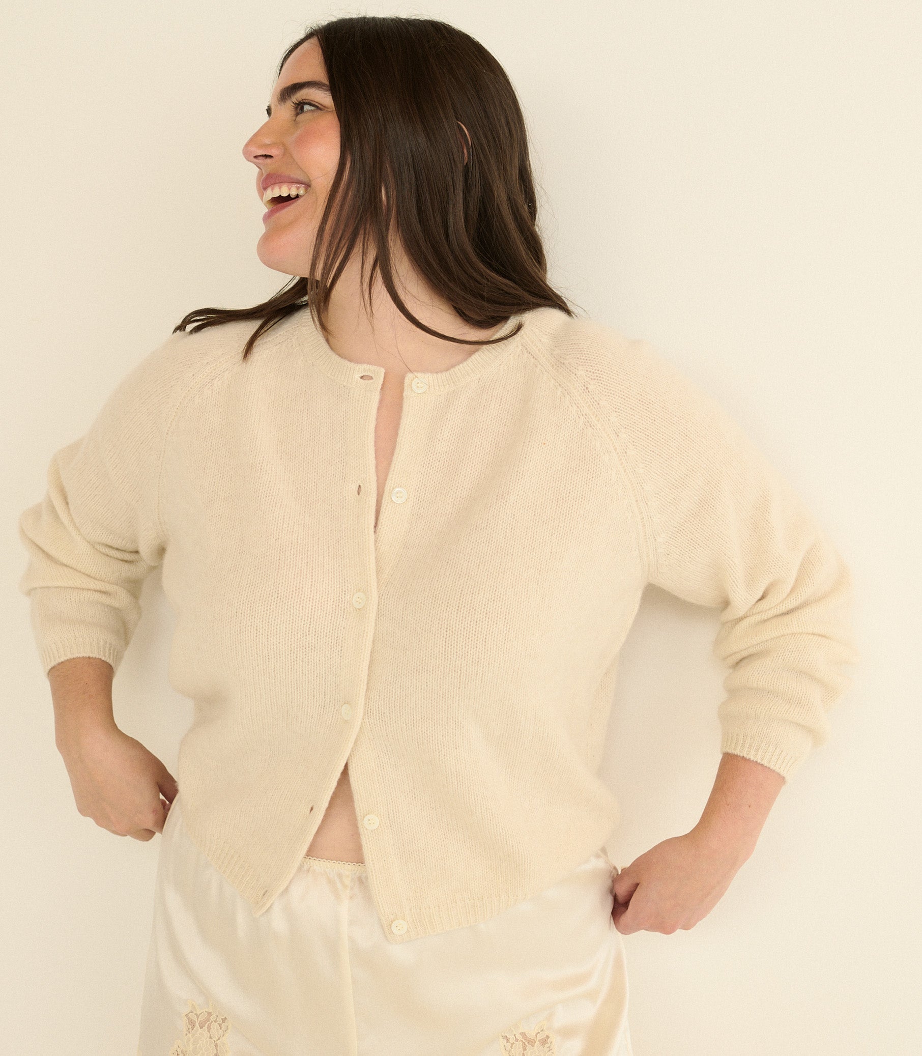 DOEN - PEROLINE CASHMERE CARDIGAN - - DOGWOOD