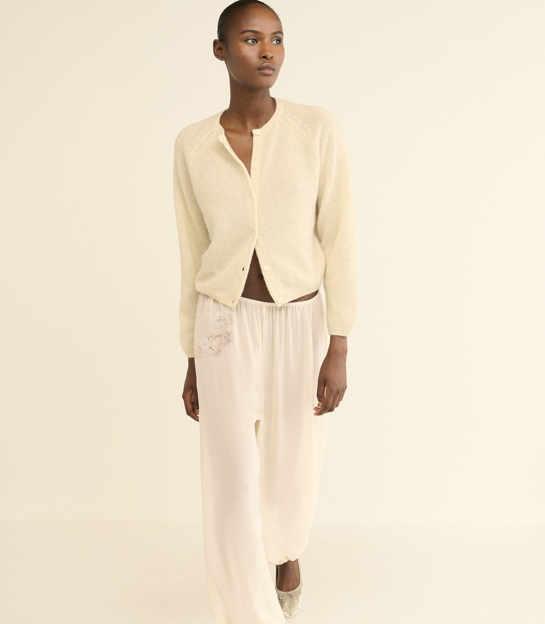 DOEN - PEROLINE CASHMERE CARDIGAN - - DOGWOOD