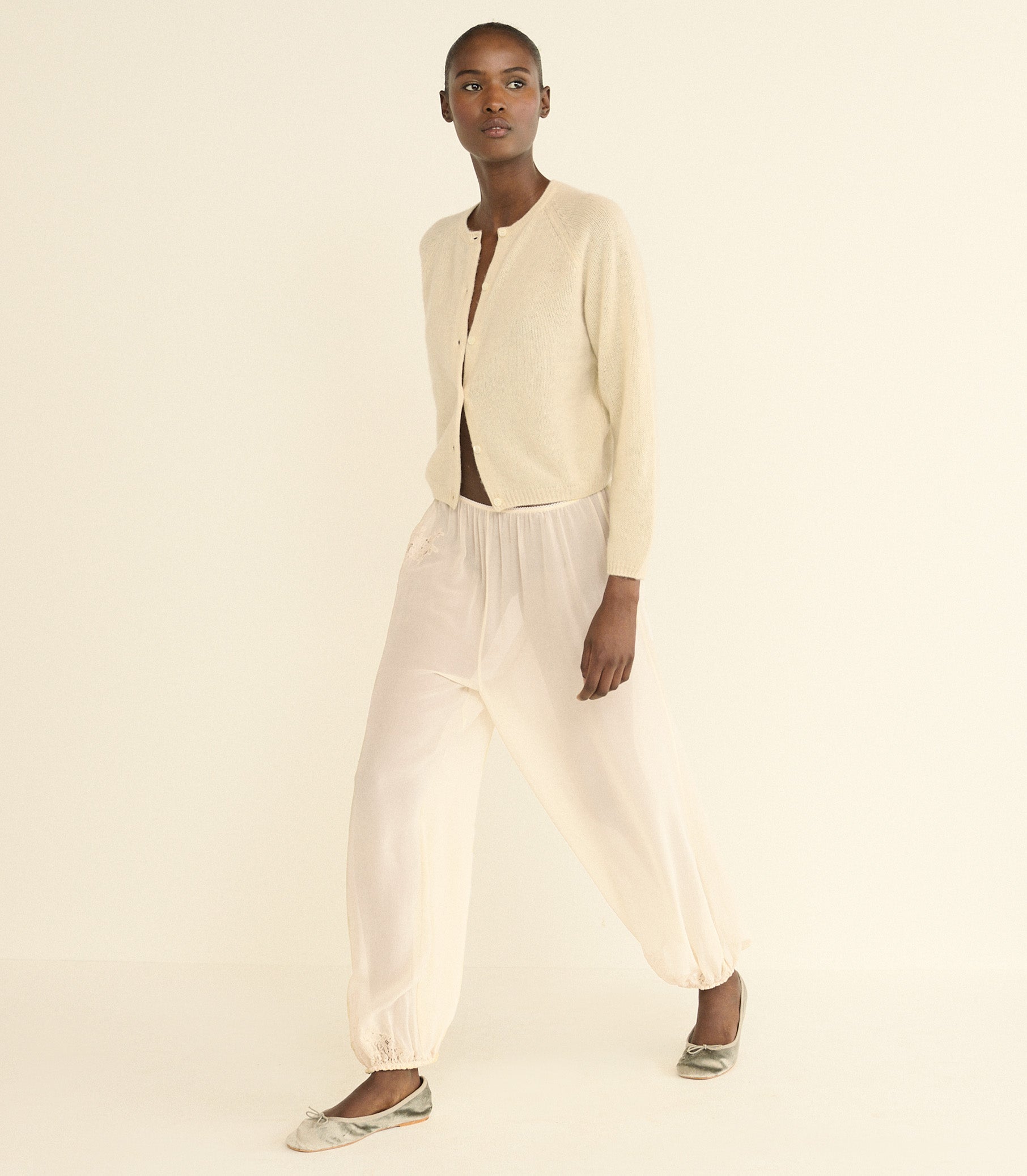 DOEN - PEROLINE CASHMERE CARDIGAN - - DOGWOOD