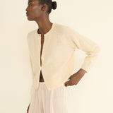 DOEN - PEROLINE CASHMERE CARDIGAN - - DOGWOOD