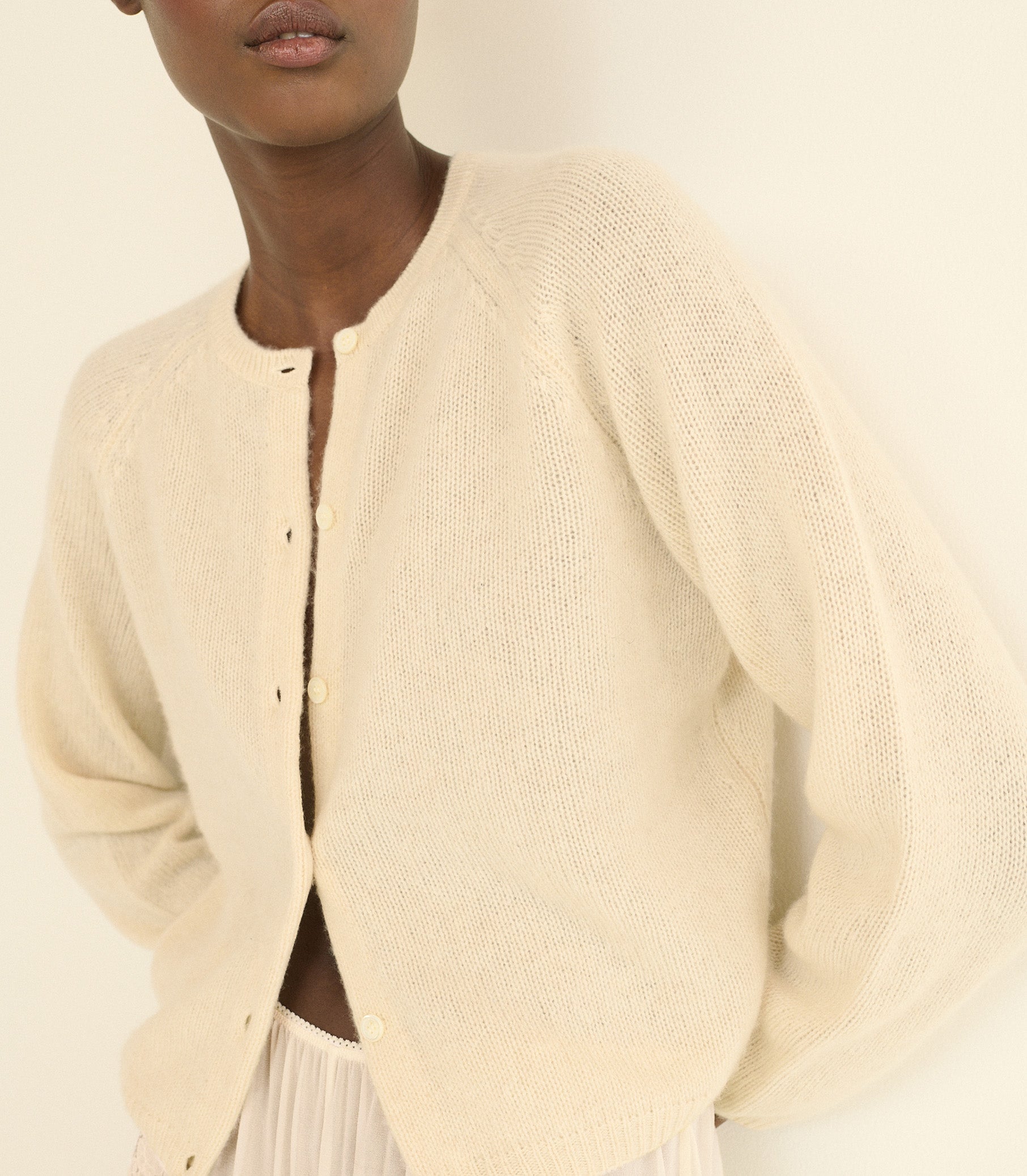DOEN - PEROLINE CASHMERE CARDIGAN - - DOGWOOD