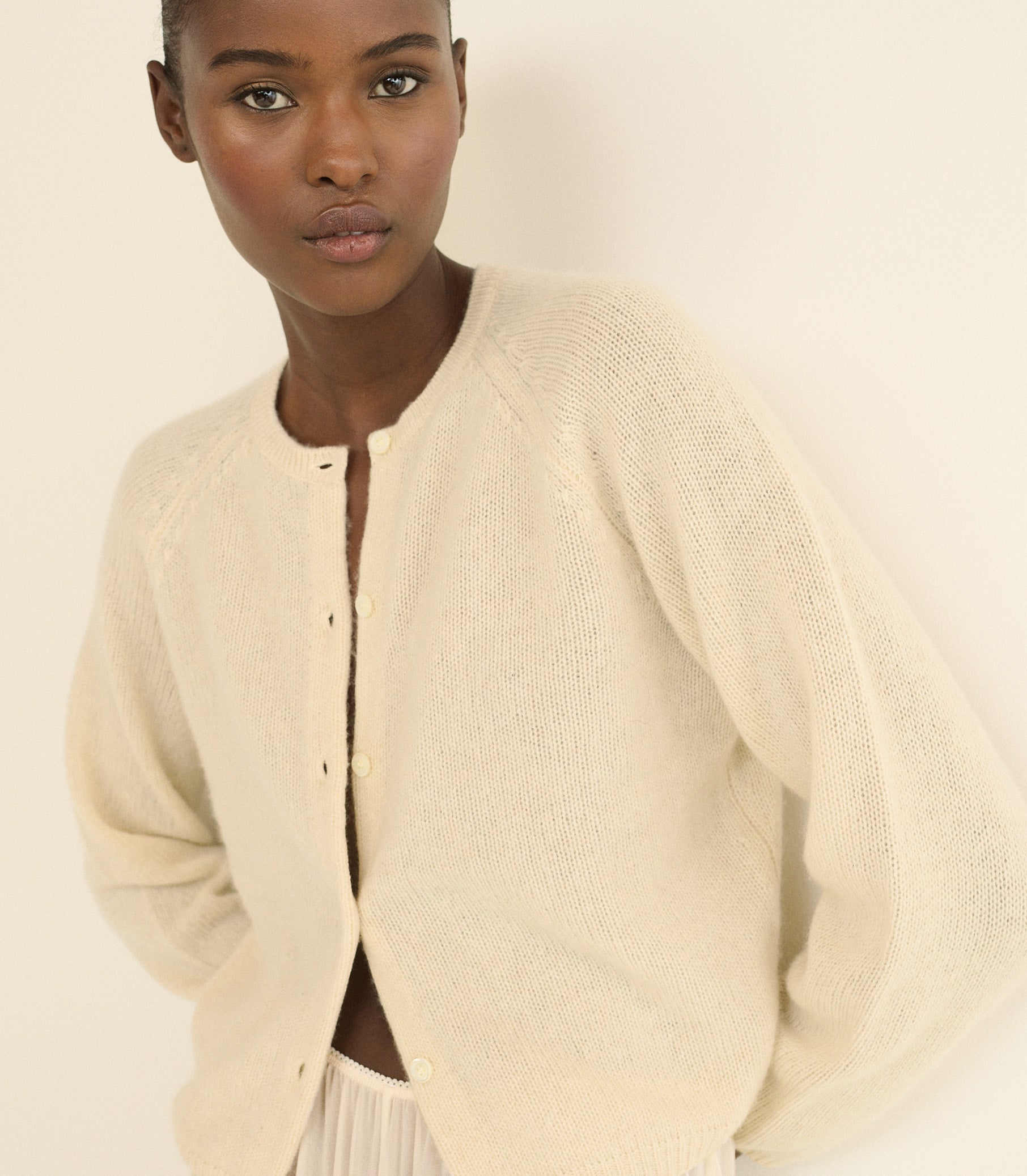DOEN - PEROLINE CASHMERE CARDIGAN - - DOGWOOD