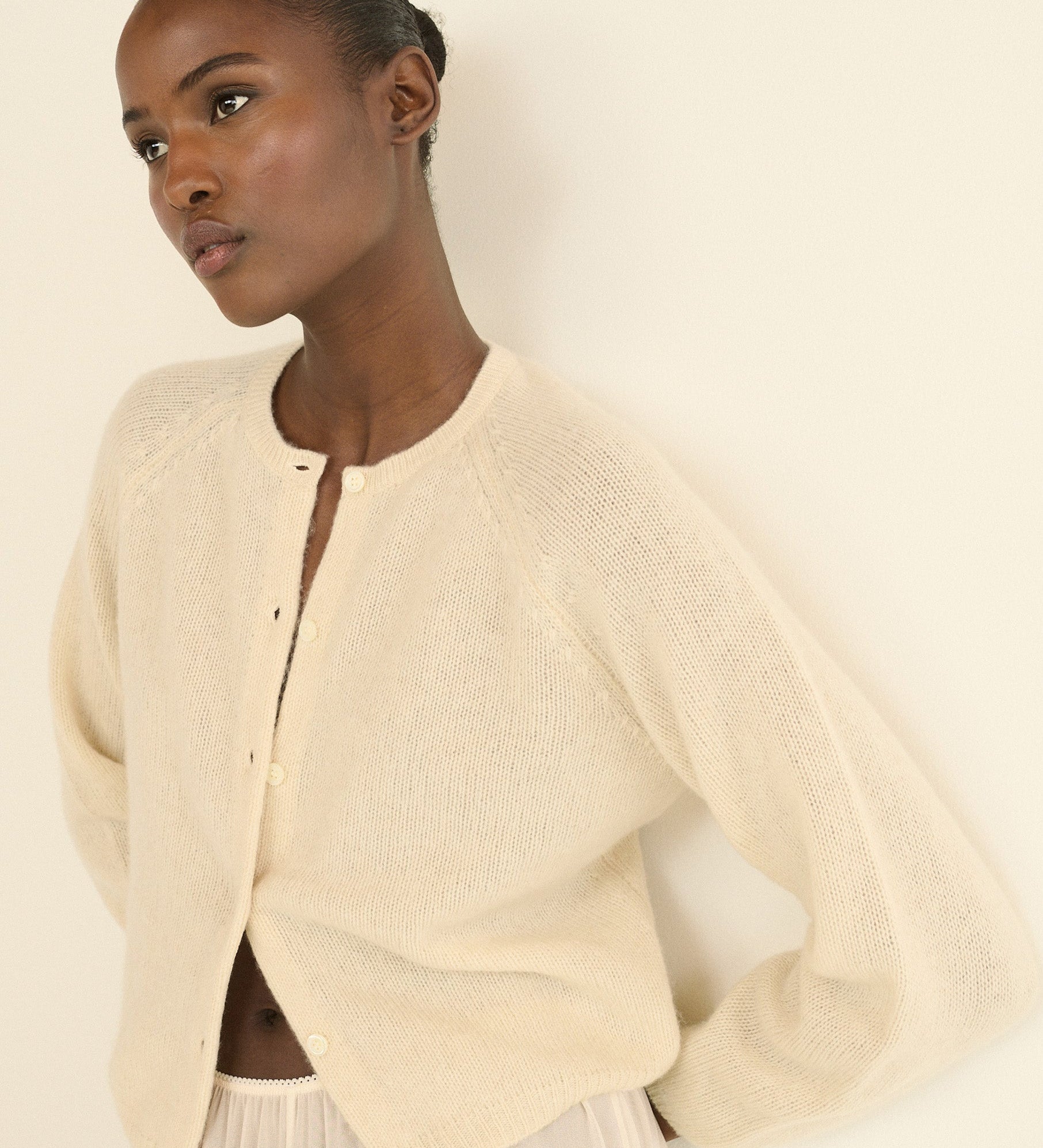 DOEN - PEROLINE CASHMERE CARDIGAN - - DOGWOOD