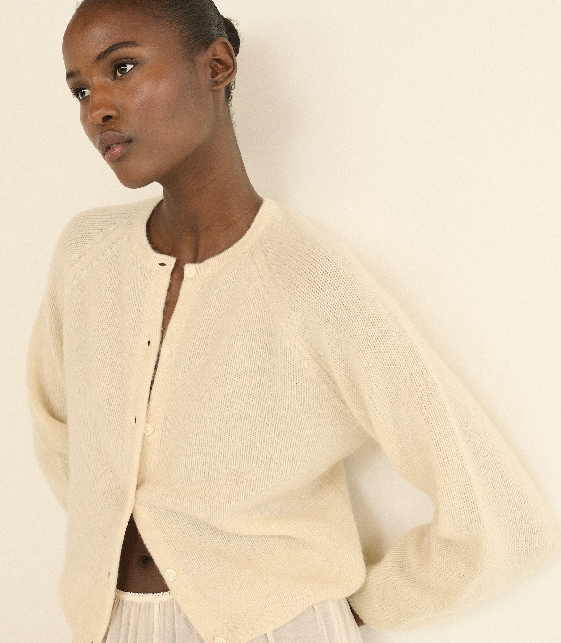 DOEN - PEROLINE CASHMERE CARDIGAN - - DOGWOOD