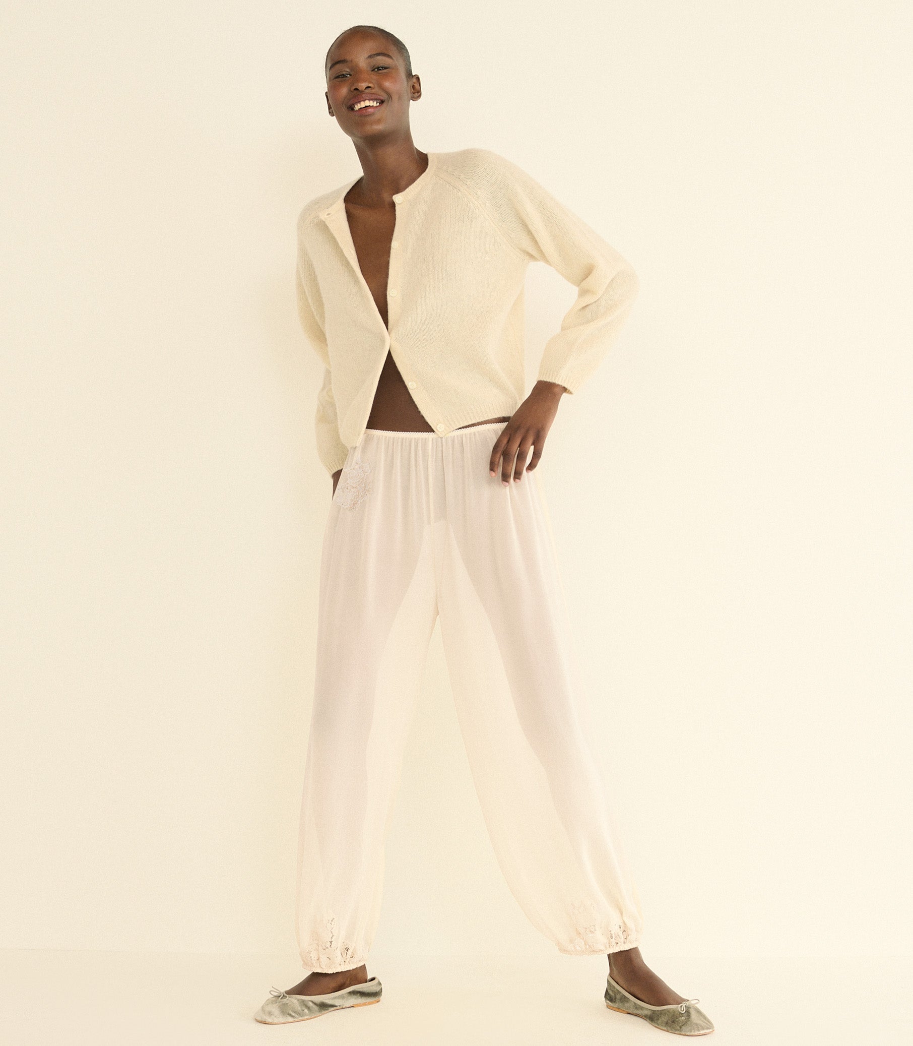 DOEN - PEROLINE CASHMERE CARDIGAN - - DOGWOOD