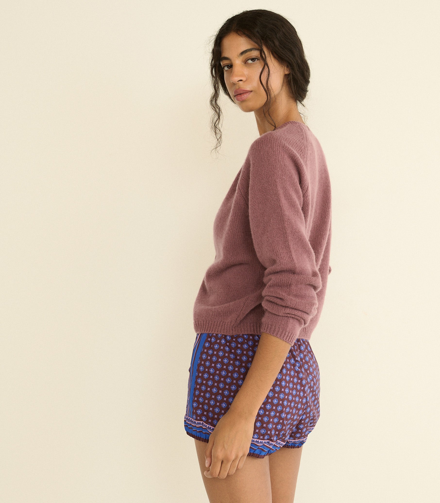 DOEN - PEROLINE CASHMERE CARDIGAN - - ROSE MAUVE