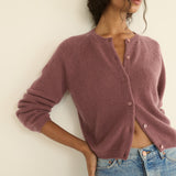 DOEN - PEROLINE CASHMERE CARDIGAN - - ROSE MAUVE