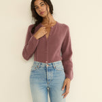 DOEN - PEROLINE CASHMERE CARDIGAN - - ROSE MAUVE