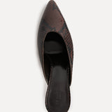 Le Monde Beryl - Petra Mule / Chocolate Leather Snake Effect