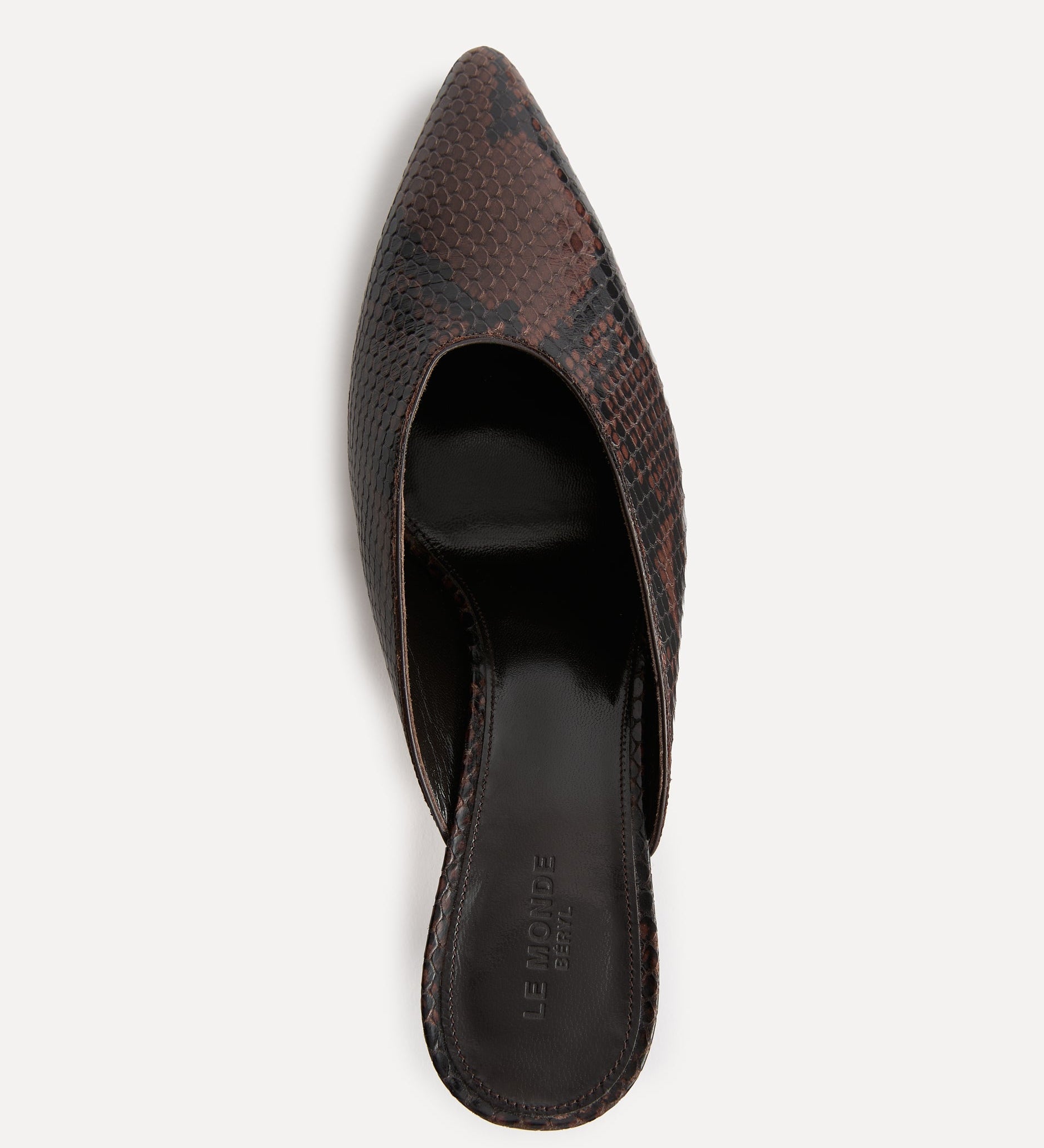 Le Monde Beryl - Petra Mule / Chocolate Leather Snake Effect