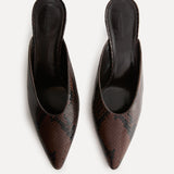 Le Monde Beryl - Petra Mule / Chocolate Leather Snake Effect