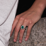 Dorsey - PETITE SPENCER RING IN LAB BLUE SAPPHIRE AND MOISSANITE, STERLING SILVER
