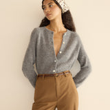 DÔEN - PETRA CARDIGAN -- DARK HEATHER GREY