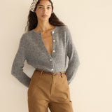 DÔEN - PETRA CARDIGAN -- DARK HEATHER GREY