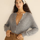 DÔEN - PETRA CARDIGAN -- DARK HEATHER GREY