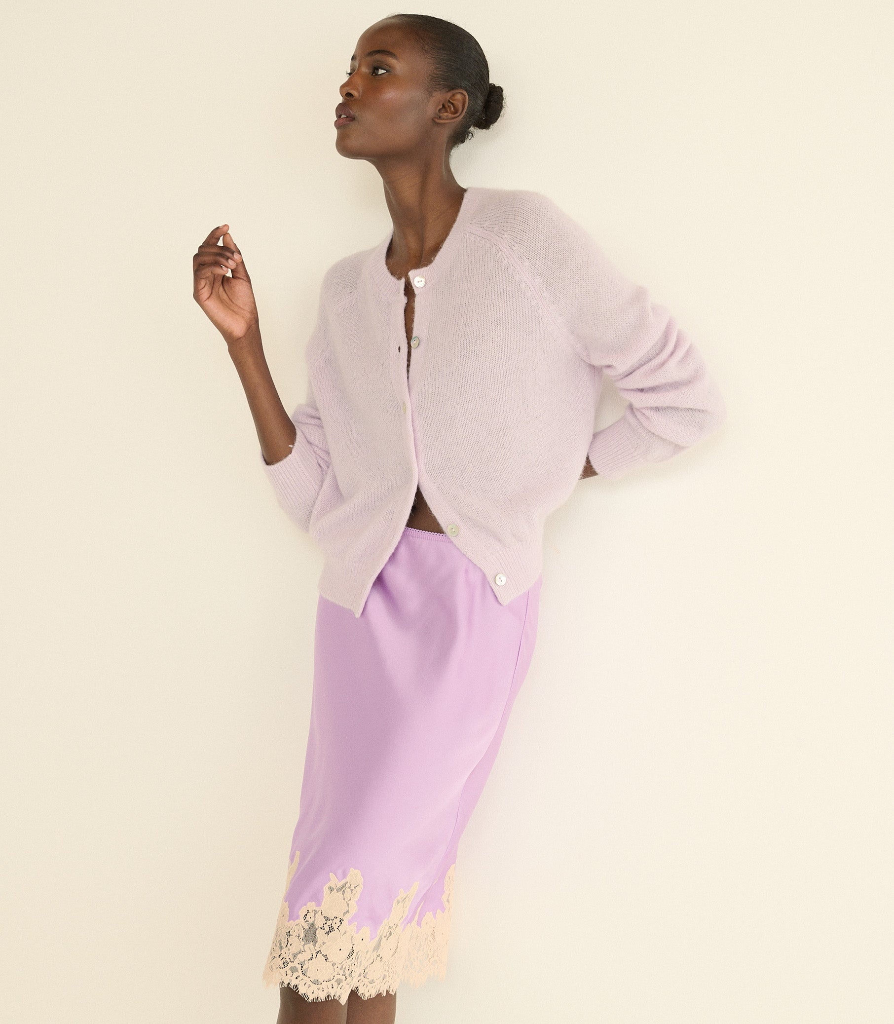DOEN - PETRA CARDIGAN - - VIOLET THISTLE