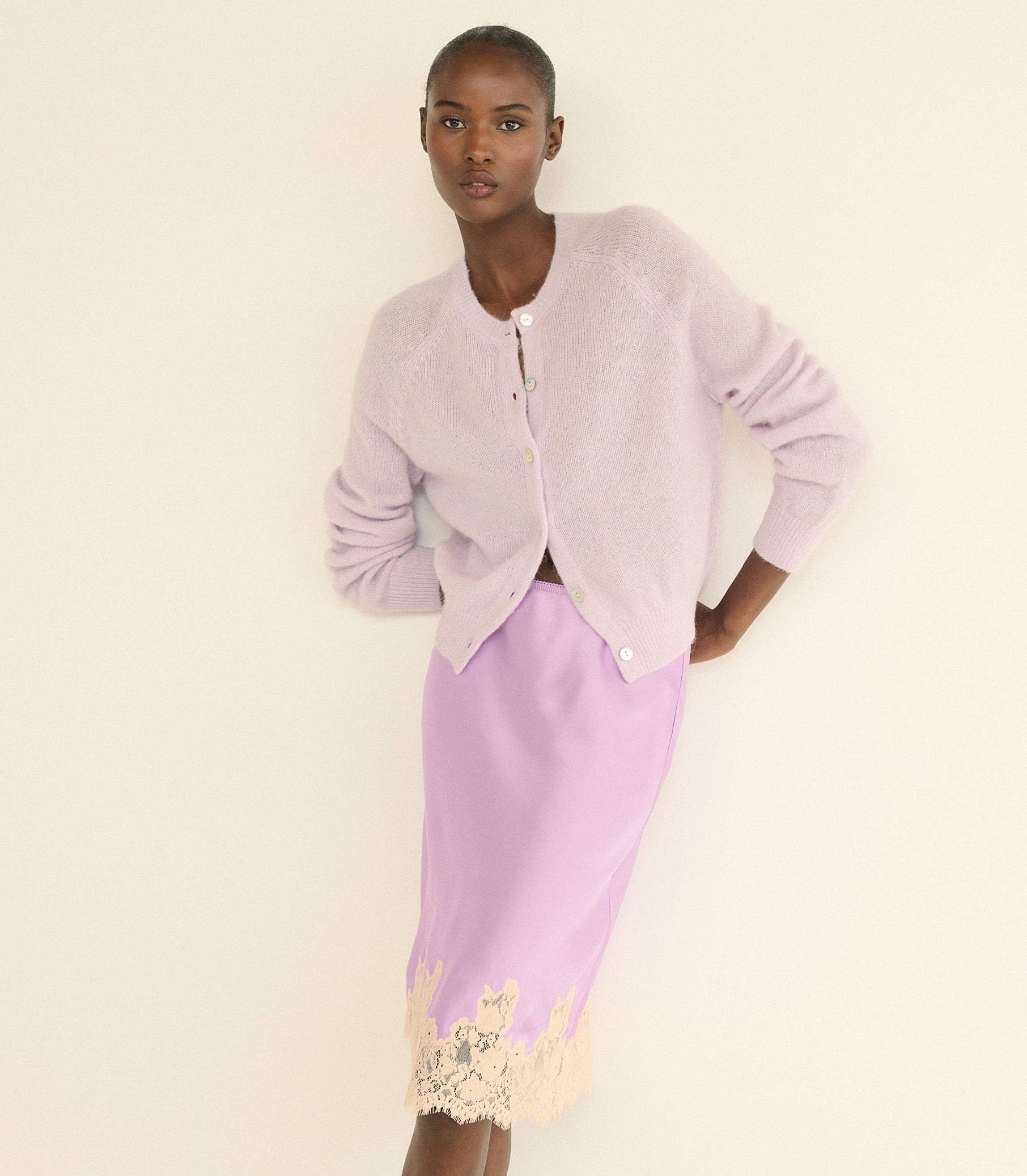 DOEN - PETRA CARDIGAN - - VIOLET THISTLE