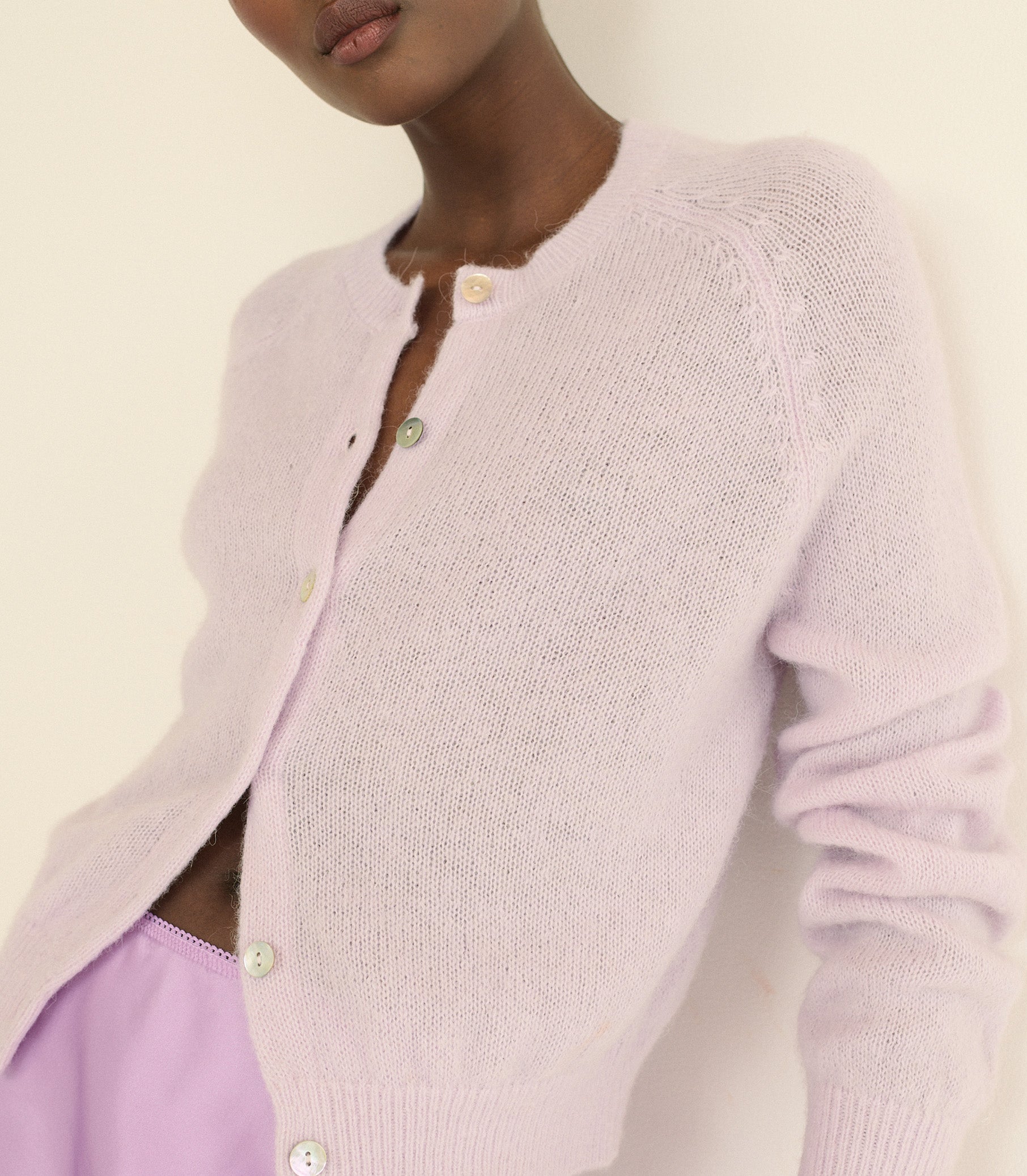 DOEN - PETRA CARDIGAN - - VIOLET THISTLE