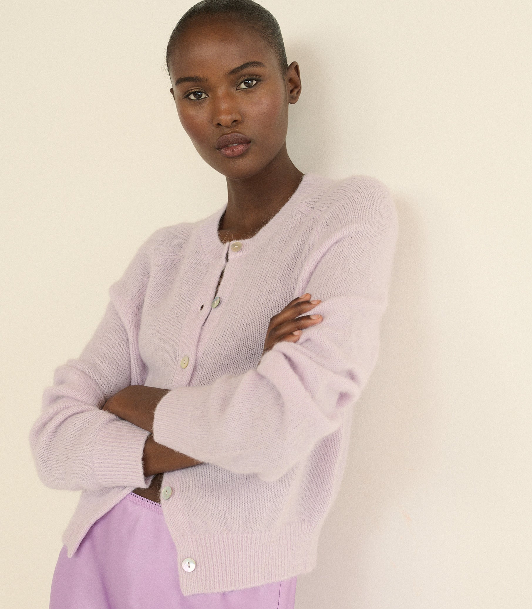 DOEN - PETRA CARDIGAN - - VIOLET THISTLE