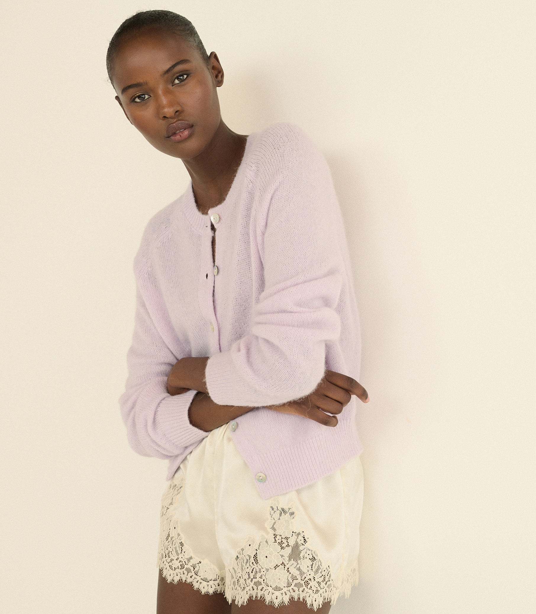 DOEN - PETRA CARDIGAN - - VIOLET THISTLE