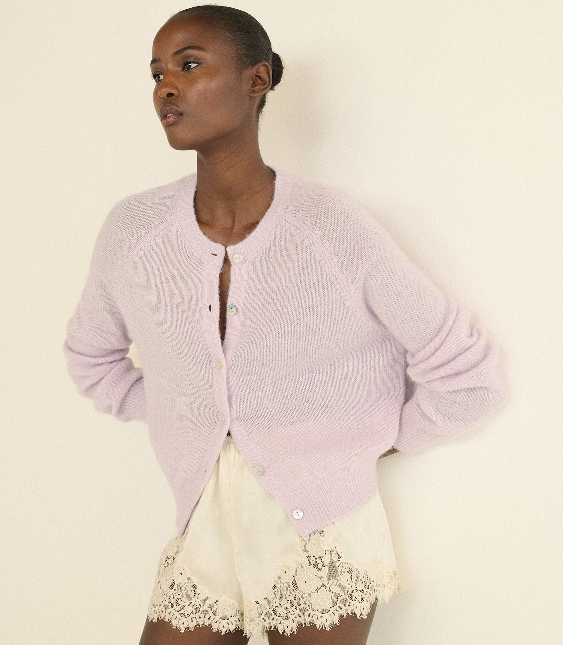 DOEN - PETRA CARDIGAN - - VIOLET THISTLE