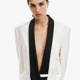 Christopher Esber - Tuxedo Contrast Silk Blazer