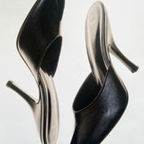 Jude - Date Mule in Black Creased Leather