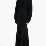 Khaite - Pomero Jacket in Black with Rabbit Fur Collar