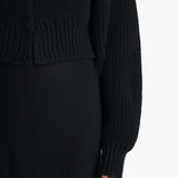 Khaite - Pomero Jacket in Black with Rabbit Fur Collar