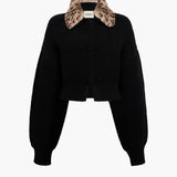 Khaite - Pomero Jacket in Black with Rabbit Fur Collar