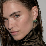Dorsey - PORTER CUSHION-CUT EARRINGS IN NANO AZURE GREEN