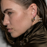 Dorsey - PORTER CUSHION - CUT EARRINGS IN LAB WHITE SAPPHIRE, 18K GOLD VERMEIL