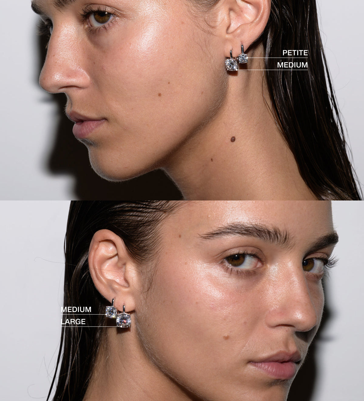 Dorsey - PORTER CUSHION - CUT EARRINGS IN MOISSANITE, STERLING SILVER