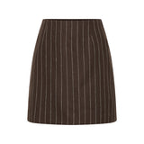 Posse - ALICE SKIRT - CHOCOLATE CREAM PINSTRIPE