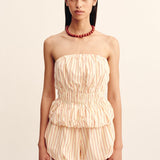 Posse - AURELIA STRAPLESS TOP - SHORTBREAD STRIPE