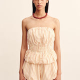 Posse - AURELIA STRAPLESS TOP - SHORTBREAD STRIPE