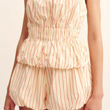 Posse - AURELIA STRAPLESS TOP - SHORTBREAD STRIPE