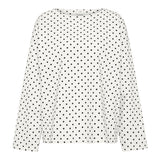 Posse - BEA LONG SLEEVE TOP - CREAM BLACK POLKA DOT