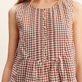 Posse - CALLIE SHIFT DRESS - PETITE MOCHA GINGHAM