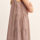 Posse - CALLIE SHIFT DRESS - PETITE MOCHA GINGHAM