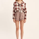 Posse - CALLIE SHORT - PETITE MOCHA GINGHAM