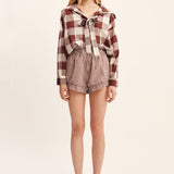 Posse - CALLIE SHORT - PETITE MOCHA GINGHAM