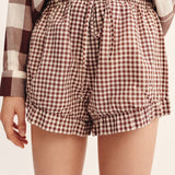 Posse - CALLIE SHORT - PETITE MOCHA GINGHAM