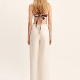 Posse - CALLIE TIE TOP - MOCHA GINGHAM