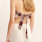 Posse - CALLIE TIE TOP - MOCHA GINGHAM