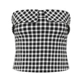 Posse - CHIARA STRAPLESS TOP - BLACK/WHITE